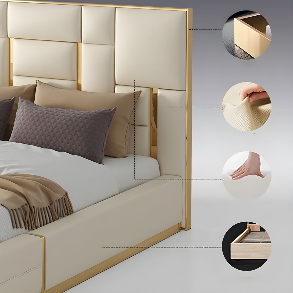 Blok Upholstered Bed for Comfortable Sleep | Made to Order