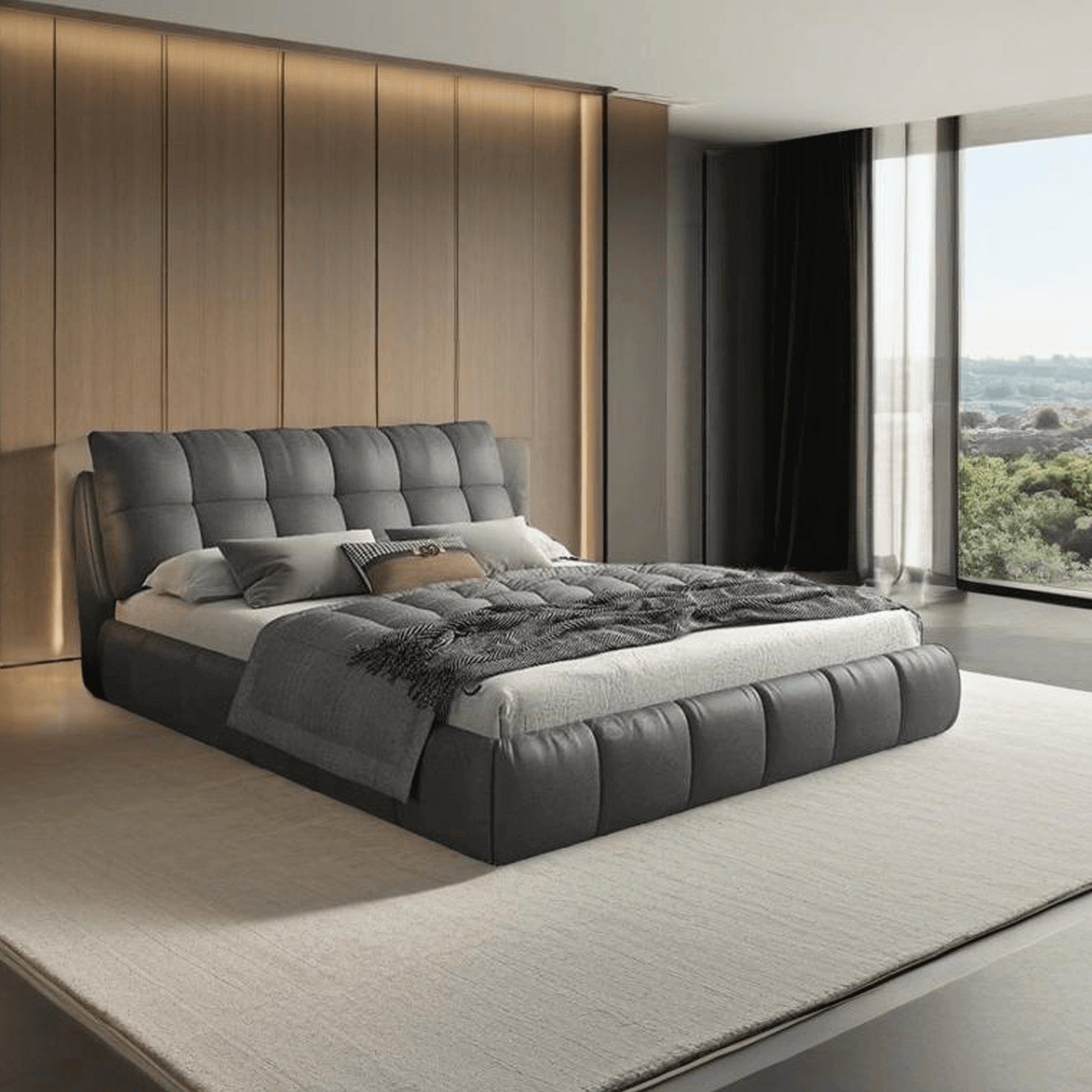 Hugo Upholstered Bed for Comfortable Sleep | Made to Order