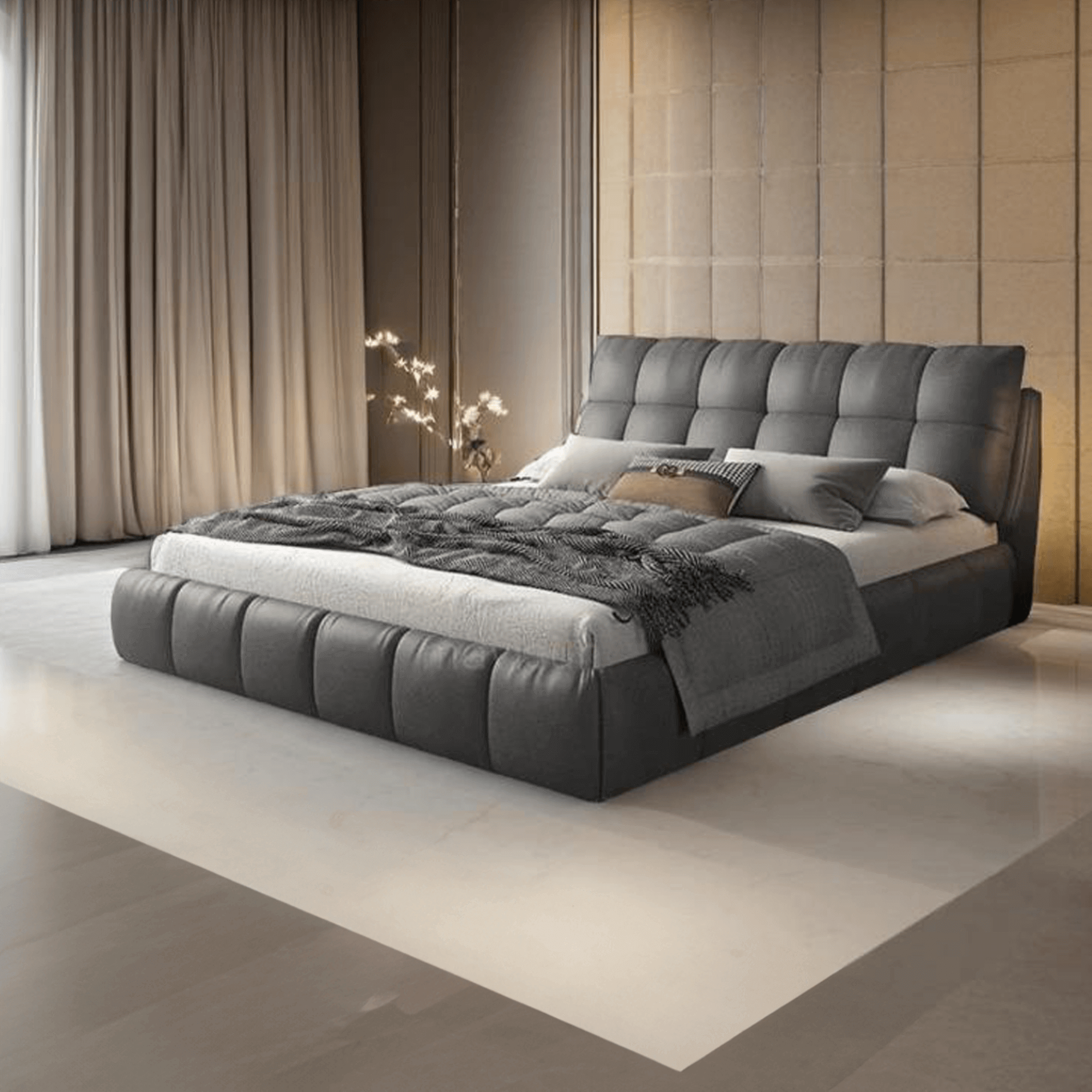 Hugo Upholstered Bed for Comfortable Sleep | Made to Order