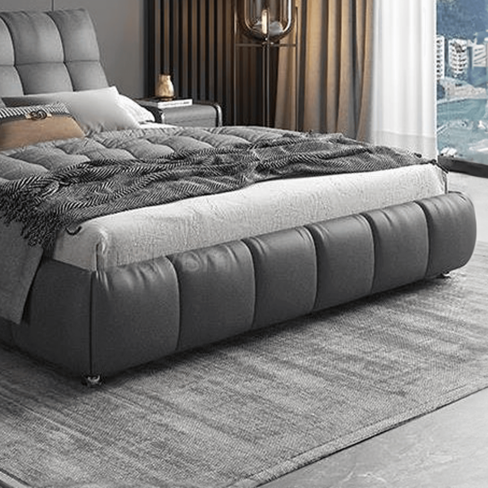Hugo Upholstered Bed for Comfortable Sleep | Made to Order