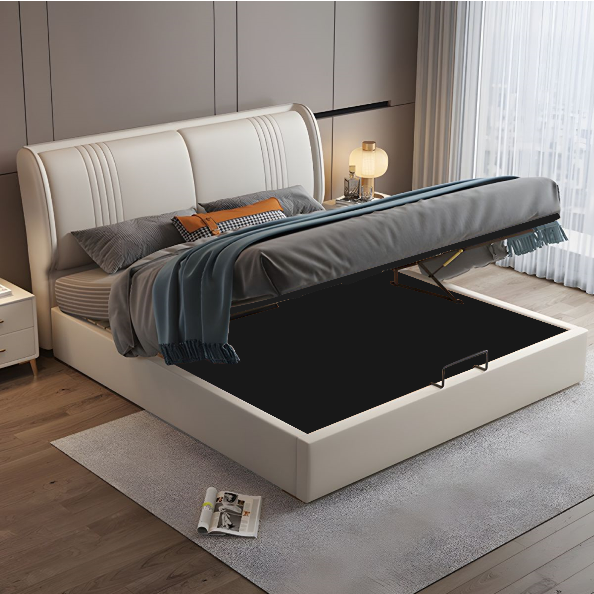 Angelou Uphostered Bed for Bedroom | Custom Made