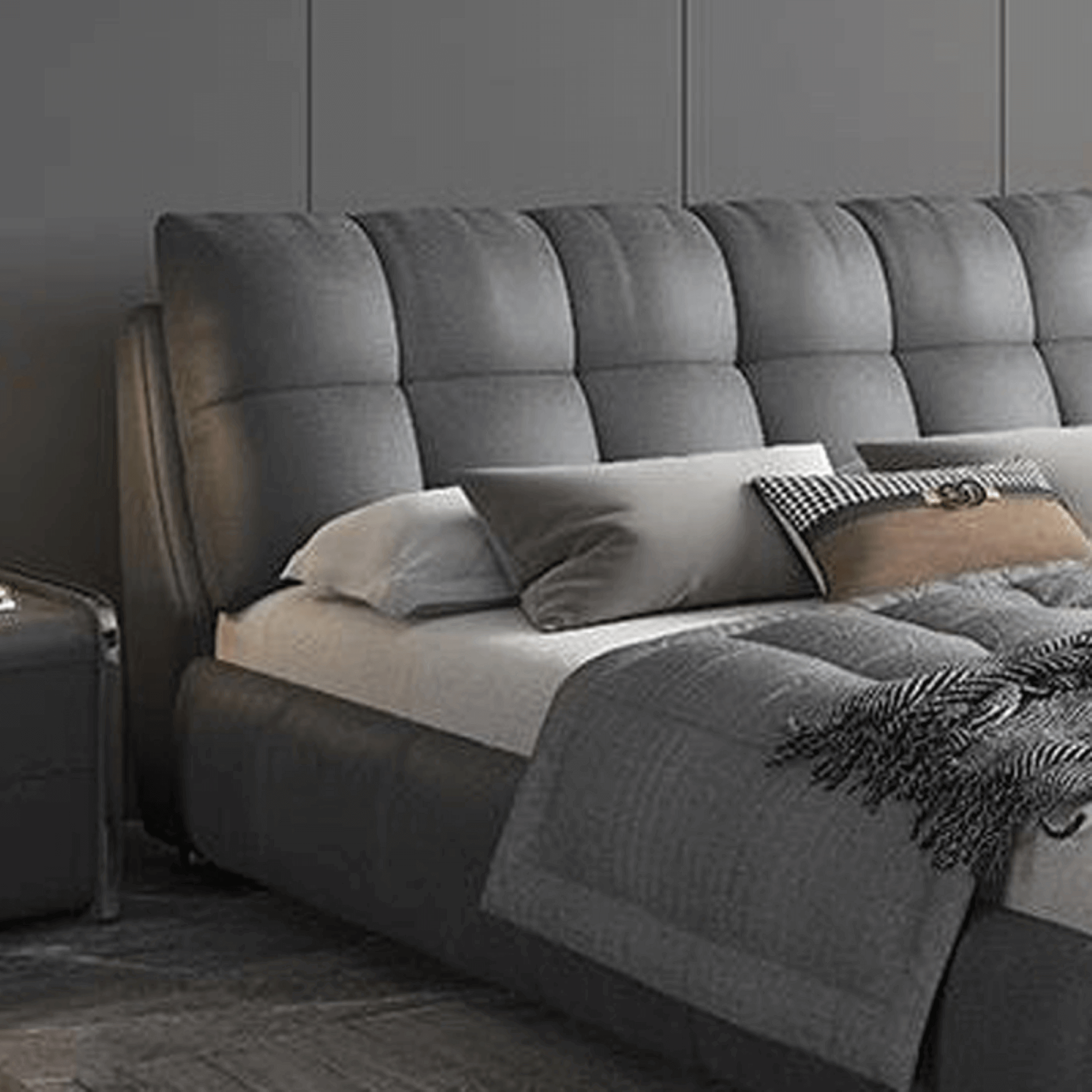 Hugo Upholstered Bed for Comfortable Sleep | Made to Order