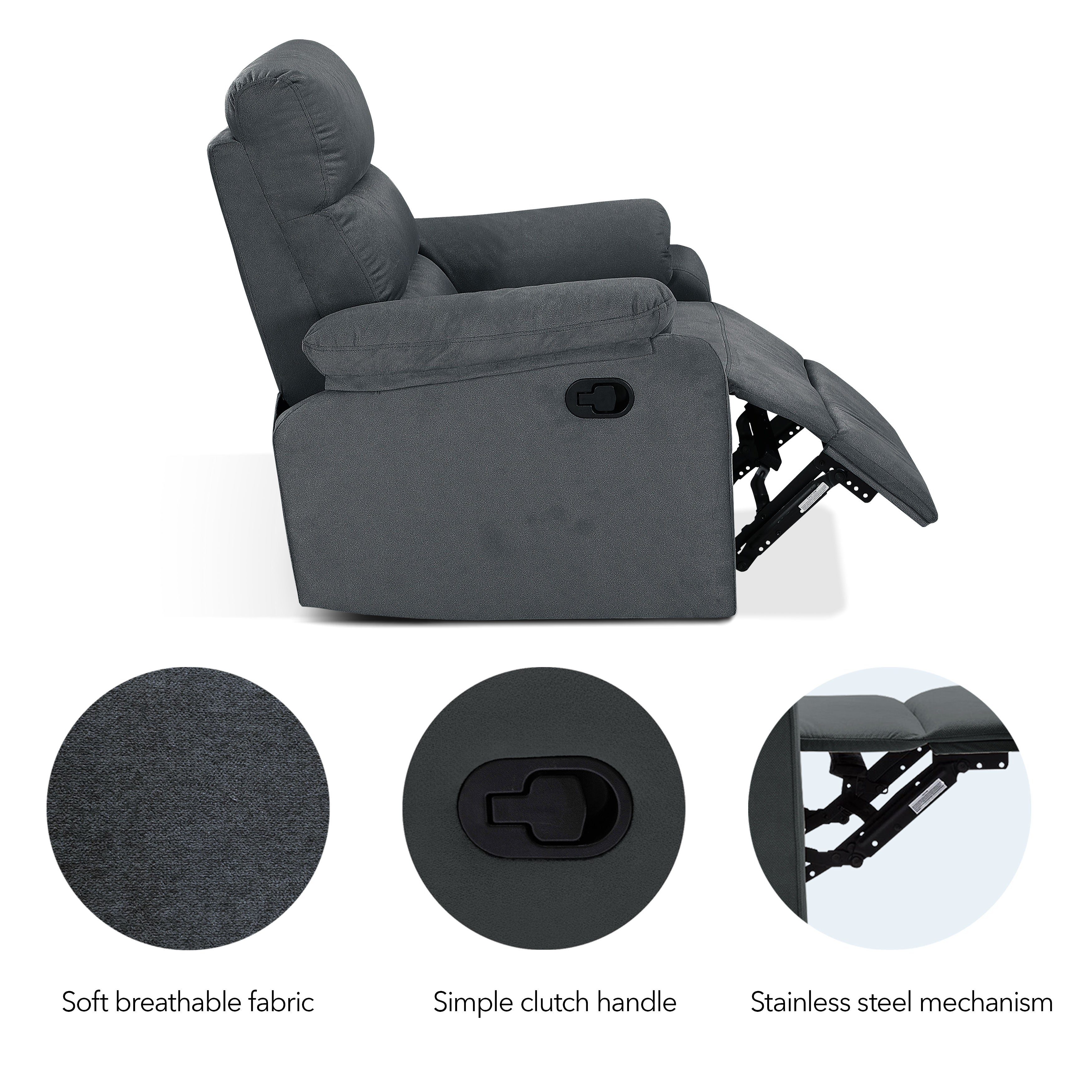 Cypress Manual Fabric Recliner