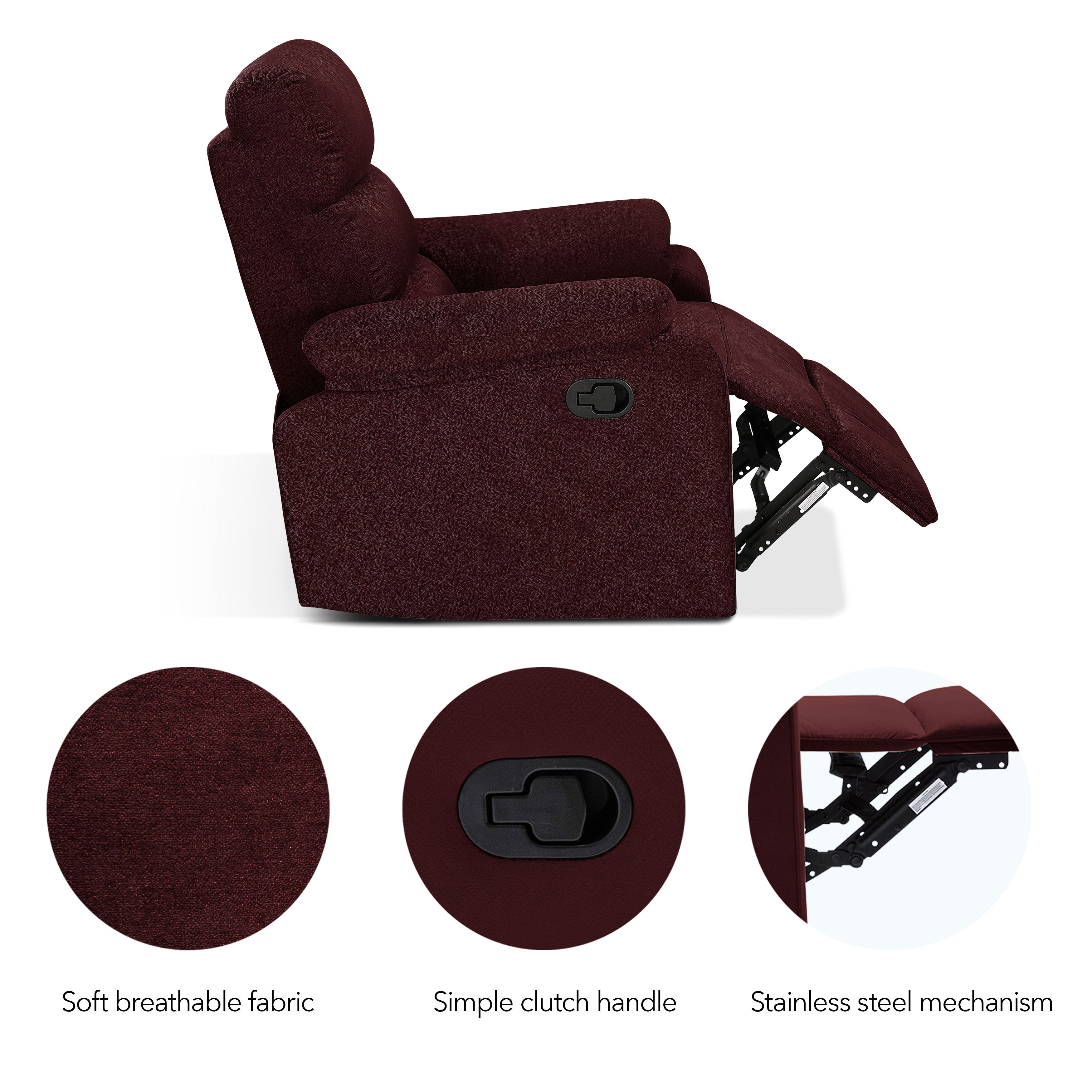 Cypress Manual Fabric Recliner